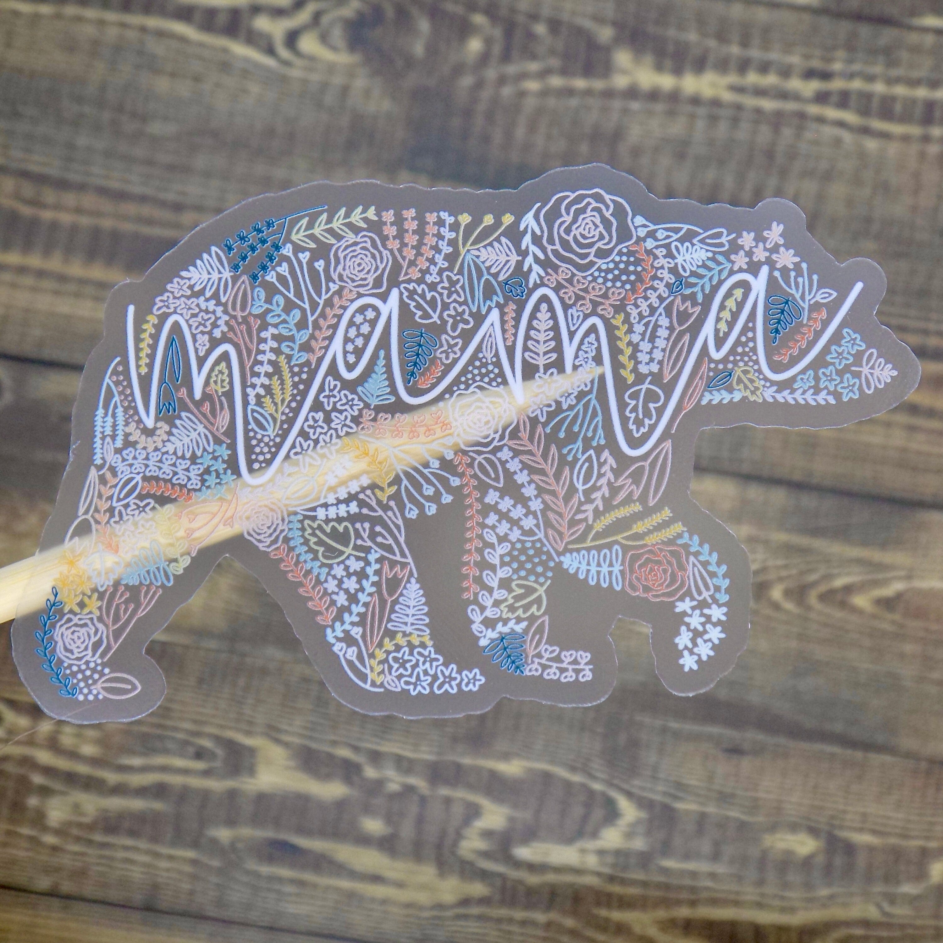 Mama Bear Floral Watercolor Flowers  Sticker for Sale by KNEI