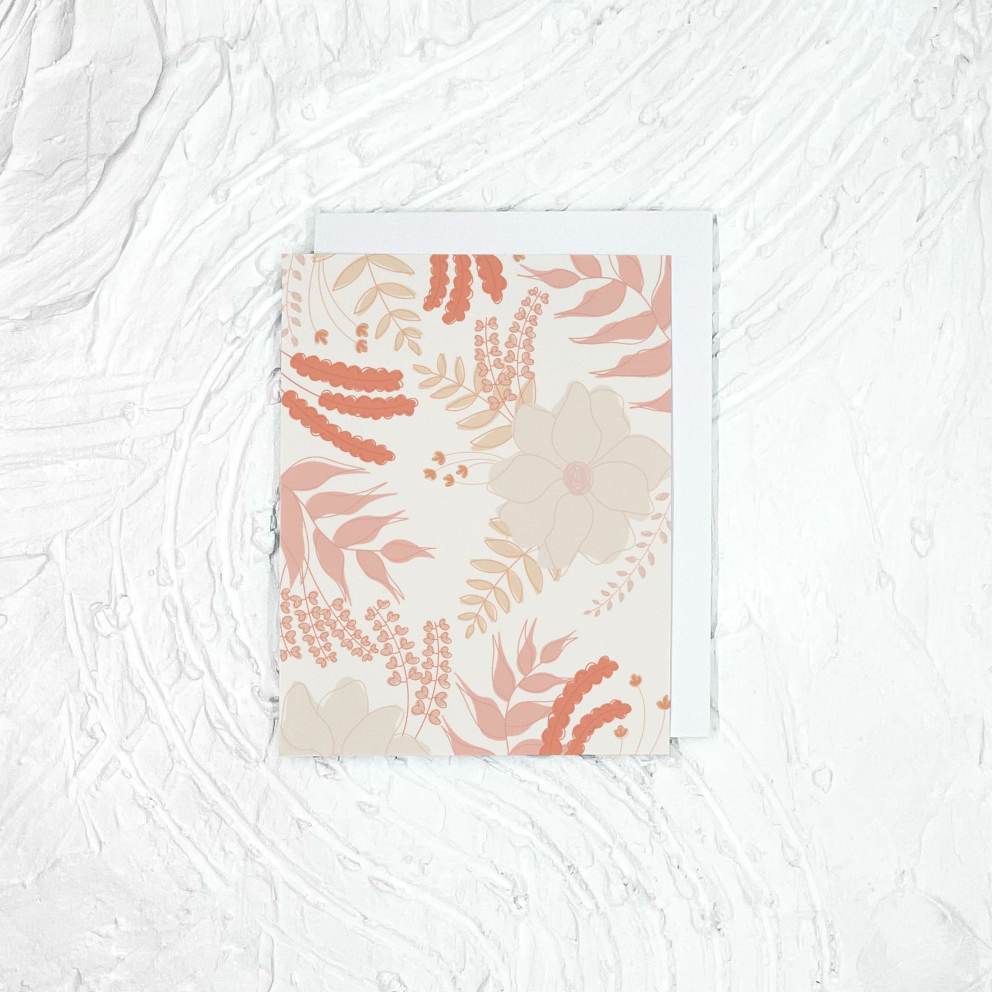 Floral Greeting Card. Blank Greeting Card. A2 Greeting Card. Card with Envelope. Pink Card.